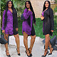 Patchwork Long Sleeve Turn Down Collar Shirt Dress ORY-5204