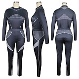 Long Sleeve T-shirt Fitness Yoga Pants Set TE-4078