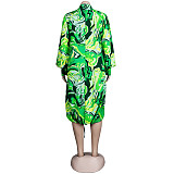 Irregular Single Breasted Full Sleeve Shirt Dress NY-2201