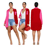 Turn-Down Collar Patchwork Long Sleeve Irregular Shirt SFY-2133