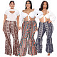 Boho Paisley Printed Plus Size Flare Pants ASL-7052