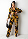 Printed Tied Front Long Sleeve Crop Tops Pants Set QZX-6229