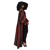 Printed Long Sleeve Open Front Long Cardigan Tops DY-6943