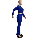 XS Velvet Zip Hooded Crop Top Pants Suit FSL-172