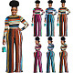 Striped Long Sleeve Top Wide Leg Pants Suit MUX-6053