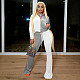 Velvet Color Contrast Jacket Flared Pants Set TR-1178