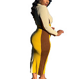 High Waist Long Sleeve Knitted Bodycon Dress BN-9297