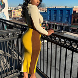 High Waist Long Sleeve Knitted Bodycon Dress BN-9297