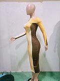 High Waist Long Sleeve Knitted Bodycon Dress BN-9297