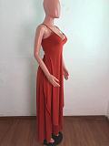 Irregular Spaghetti Strap Long Tops Wide Leg Pants Set OSM-7003