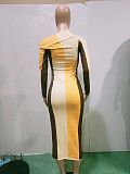 High Waist Long Sleeve Knitted Bodycon Dress BN-9297
