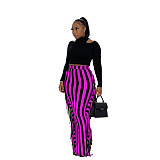 Stripe High Waist Tassel Side Bodycon Pencil Skirts AIL-188