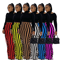 Stripe High Waist Tassel Side Bodycon Pencil Skirts AIL-188