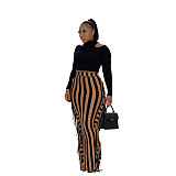 Stripe High Waist Tassel Side Bodycon Pencil Skirts AIL-188