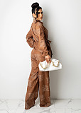 Buttons Up High Waist Long Sleeve Sashes Jumpsuits SHD-9802
