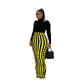 Stripe High Waist Tassel Side Bodycon Pencil Skirts AIL-188