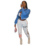 Letter Embroidery Single Breasted Striped Baseball Jacket