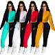 Color Patchwork Bandage Crop Top Sport Pants Set MDF-5259