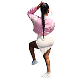 Letter Embroidery Single Breasted Striped Baseball Jacket