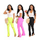 Package Hip Hole Slim-fit Mid Waist Flared Pants