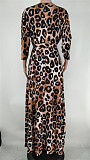Print Three Quarter Sleeve V-neck Bandage Sashes Dress
