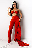 Crop Bra Top Wide Leg Pants Long Cardigan Set
