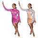 Long Sleeve Turtleneck Irregular Bodycon Mini Dresses