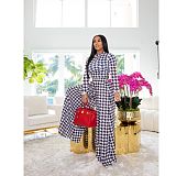 Print Long Sleeve Crop Top Wide Leg Pants Set