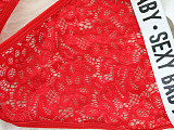 Red Lace Splicing Bra & Thong FQQ-1581