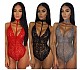 Mesh Lace Floral See-through Erotic Teddies Bodysuit