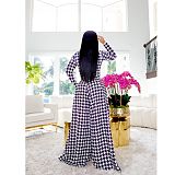Print Long Sleeve Crop Top Wide Leg Pants Set