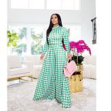 Print Long Sleeve Crop Top Wide Leg Pants Set