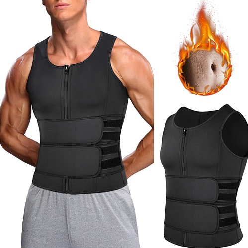 Men Zipper Waist Trainer Vest Tank Top