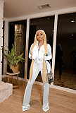 Velvet Solid Zip Jacket Crop Top Flared Pants Set