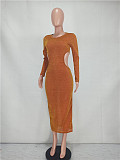 See Through Long Sleeve Hollow Out Dress