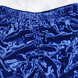 Velvet Zipper Folds Pants Two Piece Set