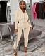 Solid Hooded Zipper Sporty Jackets Pencil Pants Set LDS-3289