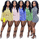 Striped Full Sleeve Shirts Stretchy Shorts Set