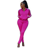 Side Stripes Zip Jacket Full Pants Set
