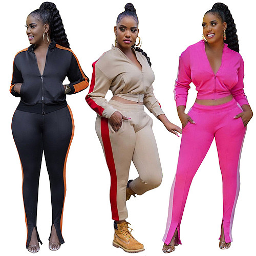 Side Stripes Zip Jacket Full Pants Set