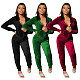 Long Sleeve Zip Up Hoodie Jackets Pants Set