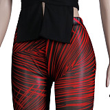 Knitted Bandage Tops Printed Leggings Set