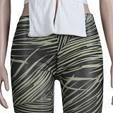 Knitted Bandage Tops Printed Leggings Set