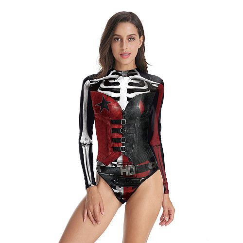 Halloween Scary Ghost Skull Party Bodysuit