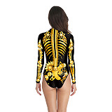 Skeleton Scary Halloween Long Sleeve Bodysuit