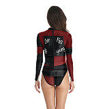 Halloween Cosplay Print Skinny Bodysuit