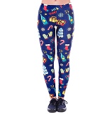 Christmas Print High Waist Leggings Pants