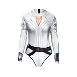 Halloween Cosplay Costume White Bodysuit