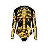 Skeleton Scary Halloween Long Sleeve Bodysuit