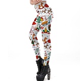 Christmas Print High Waist Leggings Pants